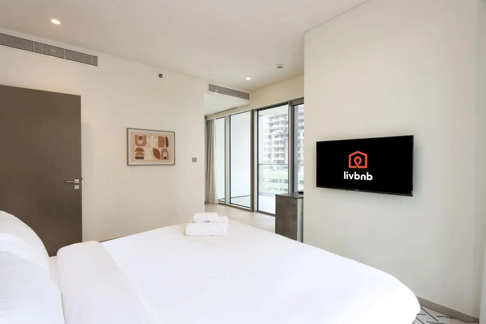 Livbnb-Modern 2Br With Partial Burj Khalifa View Dubaj 0*,